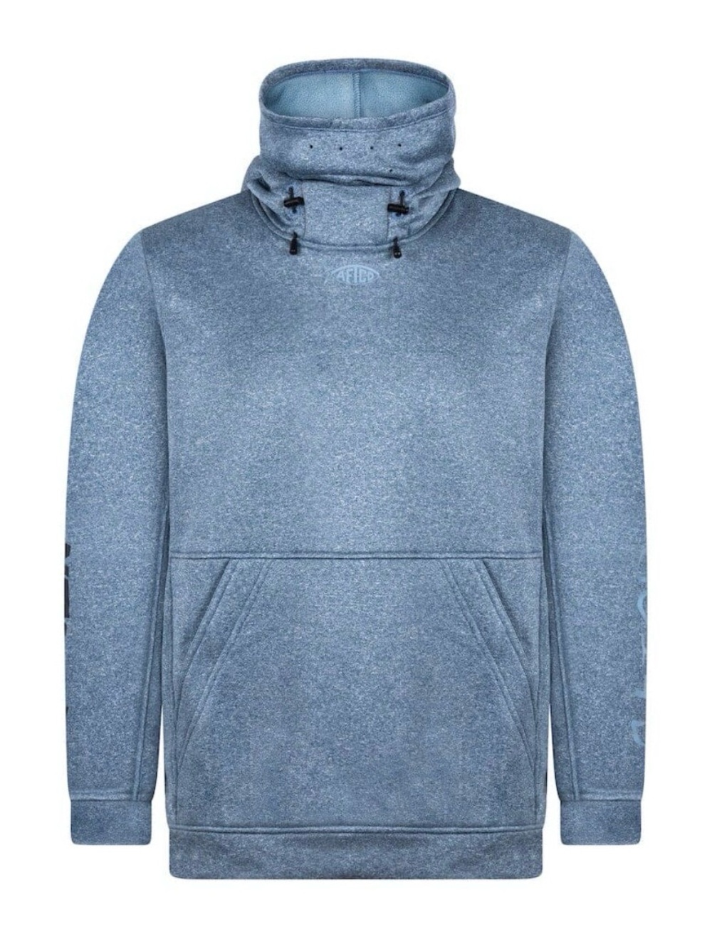 AFTCO Heathered Blue Funnel Neck Hoodie